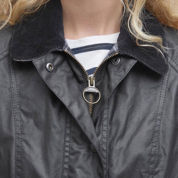 NWT Barbour Beadnell Waxed Jacket Black US 14 - Picture 4 of 11